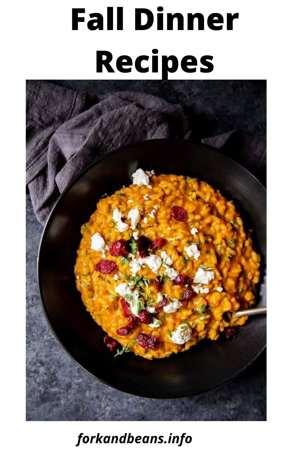 Pumpkin Risotto with Goat Cheese & Dried Cranberries