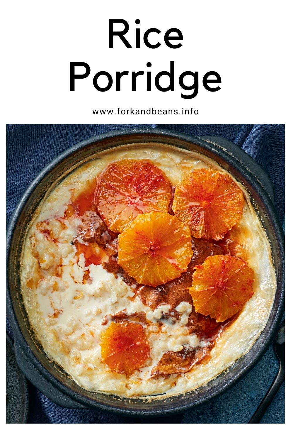 Rice porridge with caramelized oranges