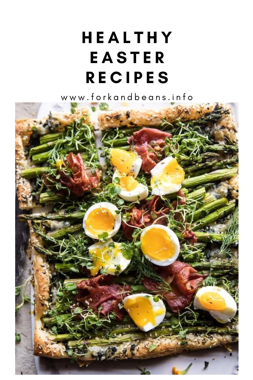 Asparagus, Egg, and Prosciutto Tart with Everything Spice.