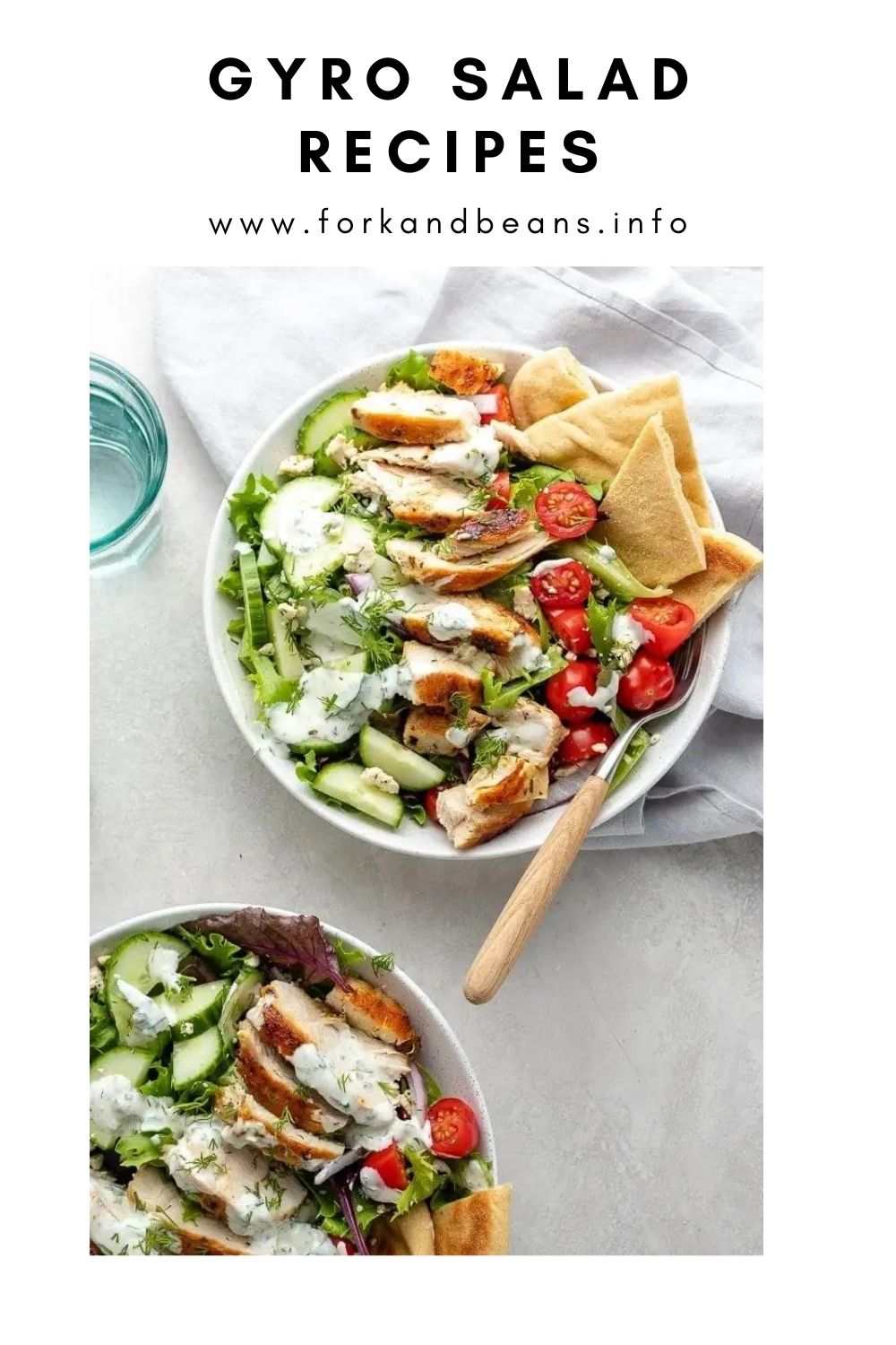 Chicken Gyro Salad with Creamy Dill Dressing