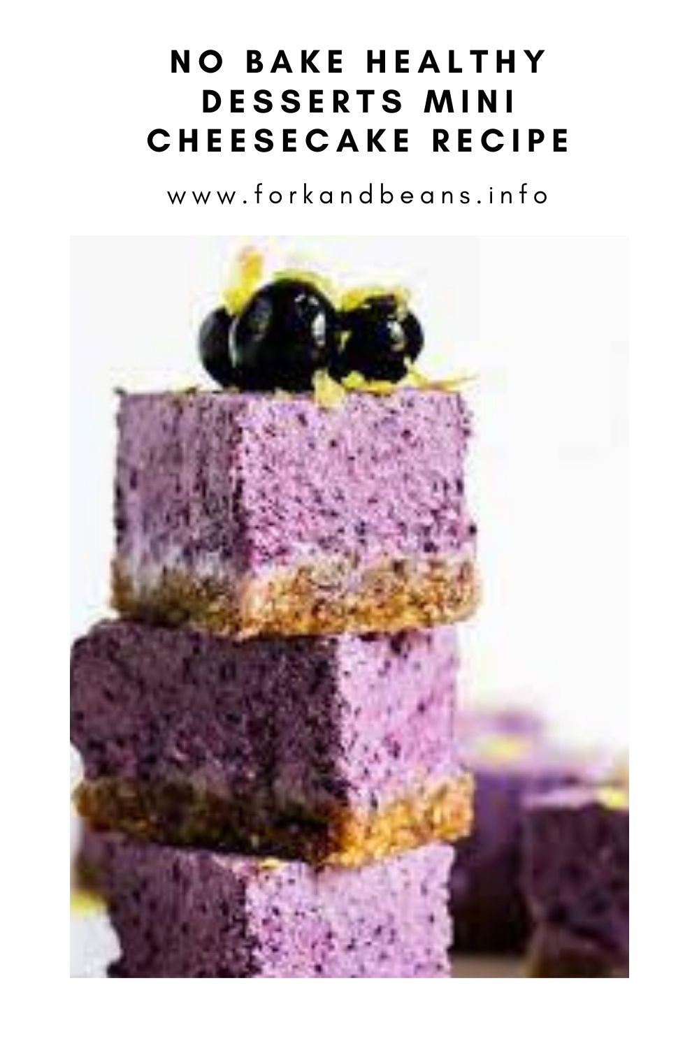 No Bake Lemon Blueberry Cheesecake Bars (vegan & gluten-free)