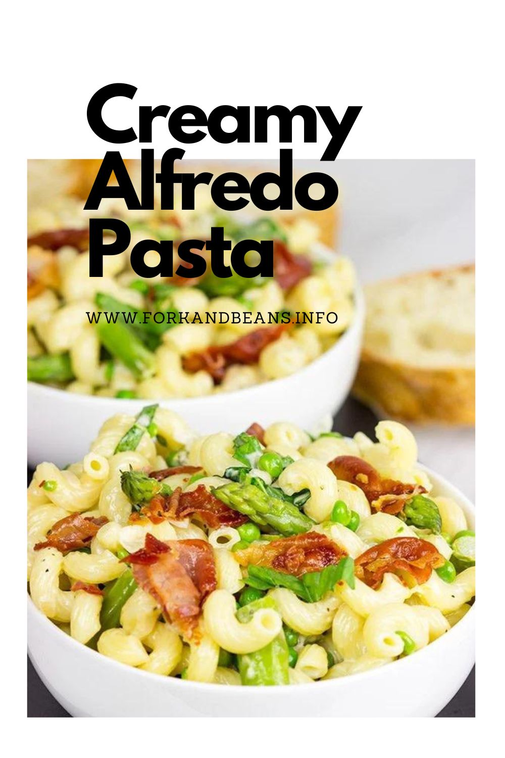 Creamy Pasta Alfredo with Asparagus and Crispy Prosciutto