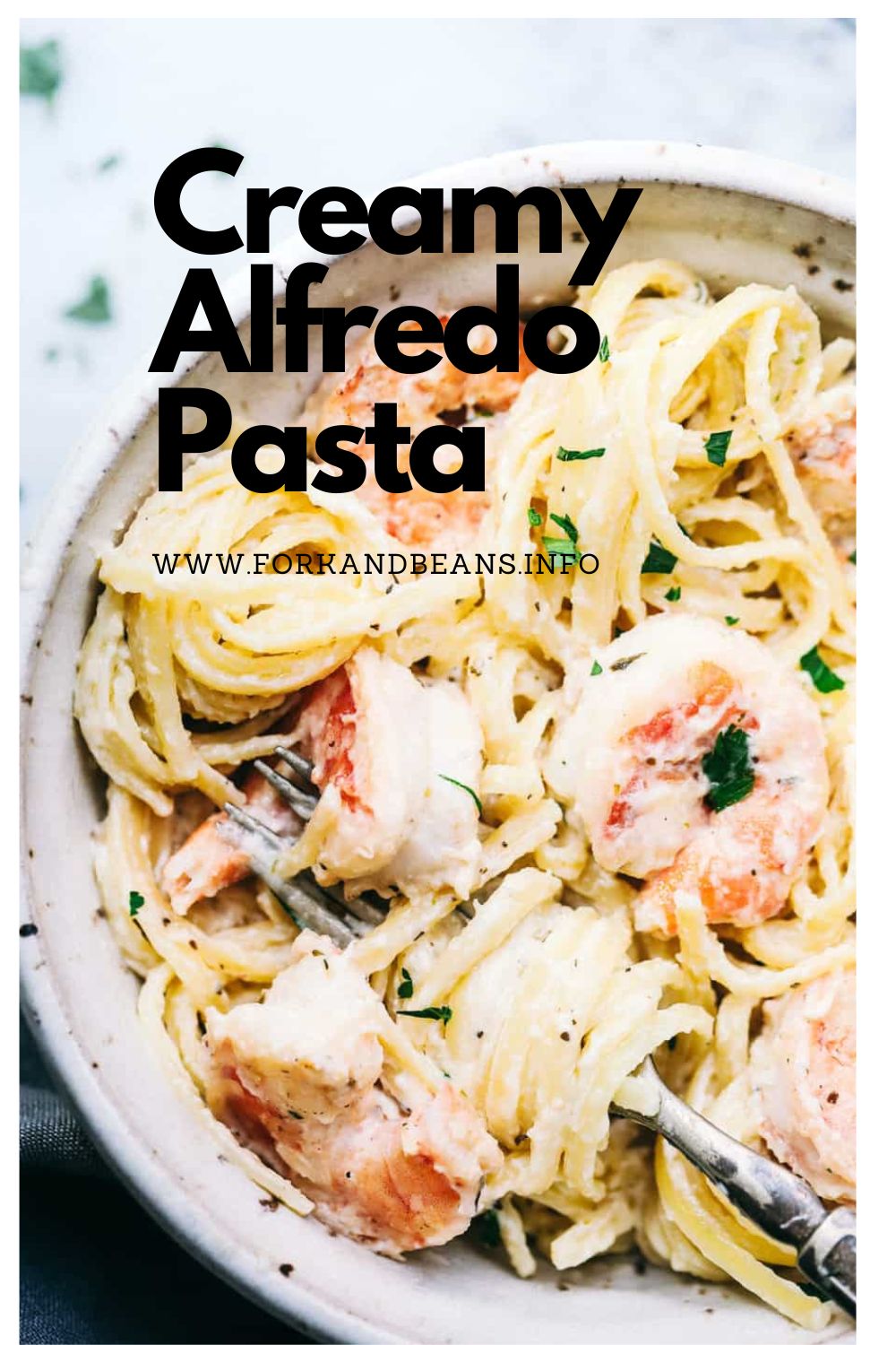 Creamy Garlic Shrimp Alfredo Pasta