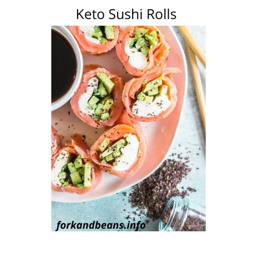 Roll-Ups of Keto Sushi Smoked Salmon