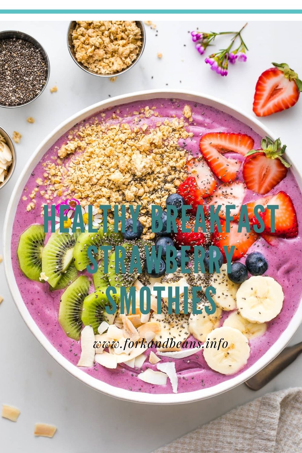 Smoothie bowls with dragon fruit