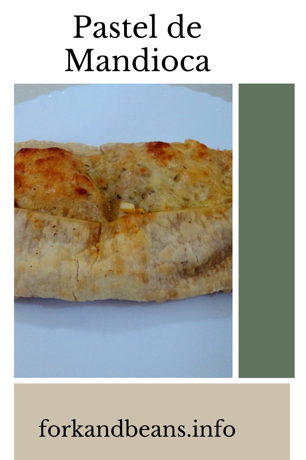 Cassava pie topped with jerky
