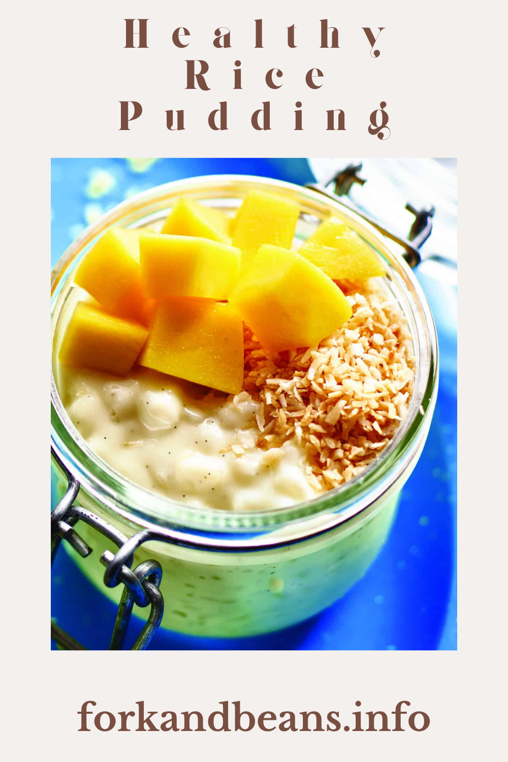 Coconut Mango Rice Pudding with Cream